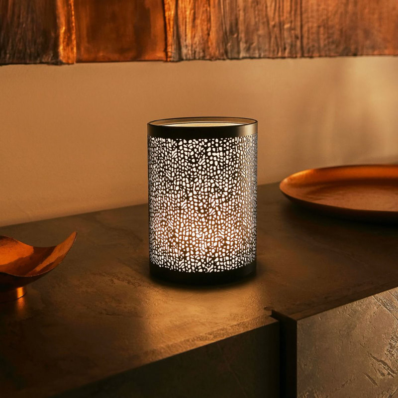 Alazah Seraphine Rechargeable Wireless Table Lamp with Remote - Black, Black
