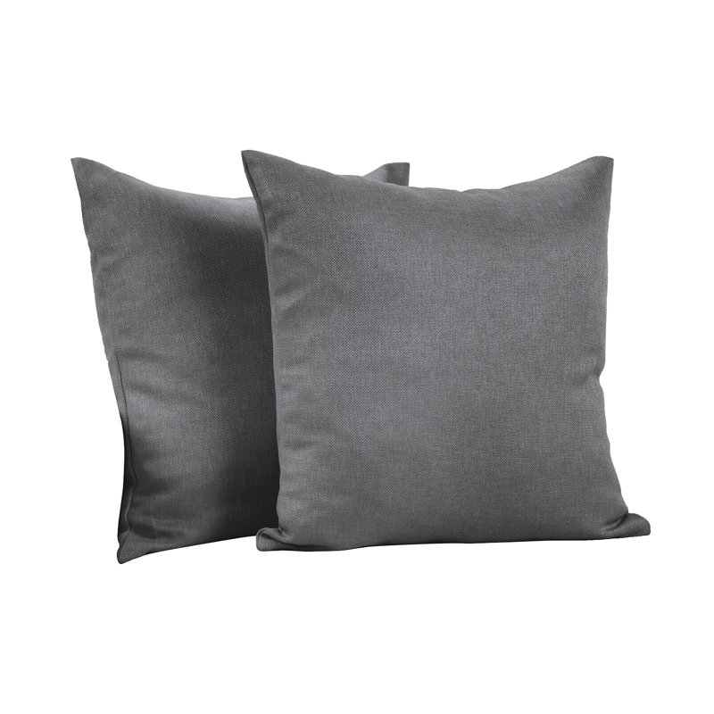 Housses de coussin rectangulaires en lin uni, Gris clair