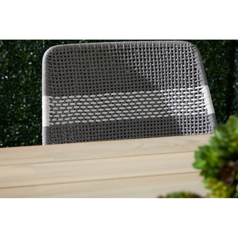 Chaise d'appoint en teck avec coussin Bowker, Colombe