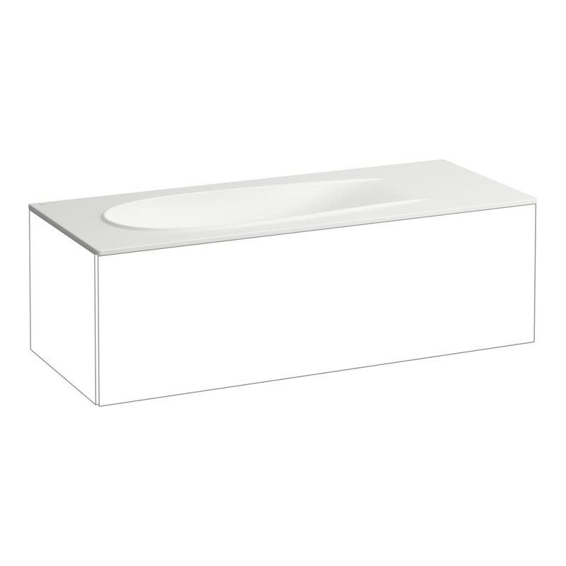 Ilbagnoalessi 47.25'' L Bathroom Sink, No Faucet Hole, Matte White
