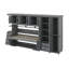 Lit escamotable simple avec garde-robe et 3 armoires supérieures, lits escamotables en bois avec bureau et tiroirs de rangement-48502918