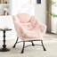 Moderne, rose, chaise longue avec, chaise d'appoint ergonomique`` poche de rangement`` structure en acier, utilisation extérieure moderne rose doux et stable, poche latérale pour