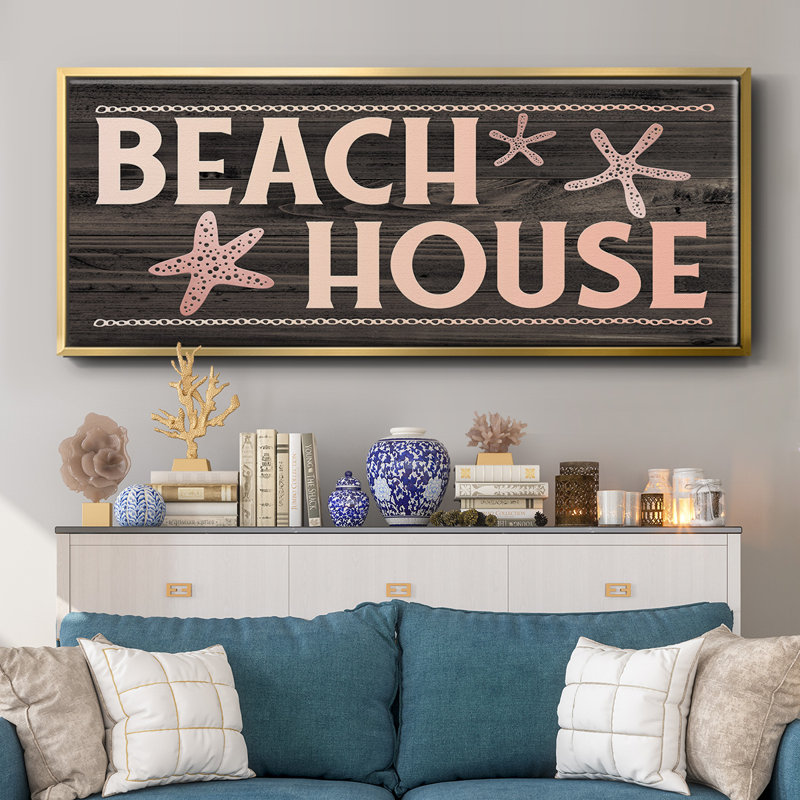 Beach House- Framed Canvas, 24" H x 60" W