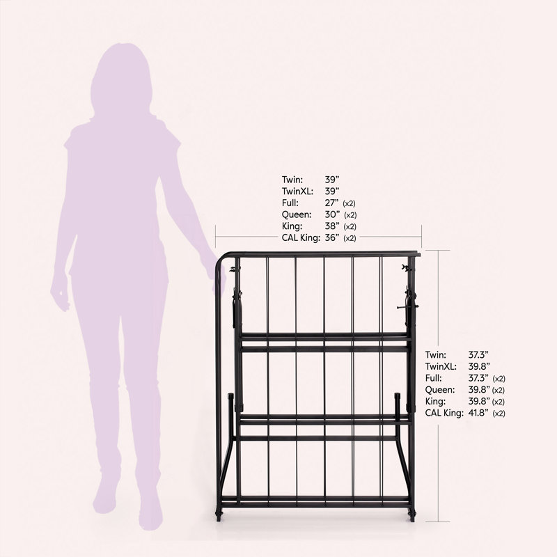 Zoe 18” Folding Wire-Grid Bed Frame, California King