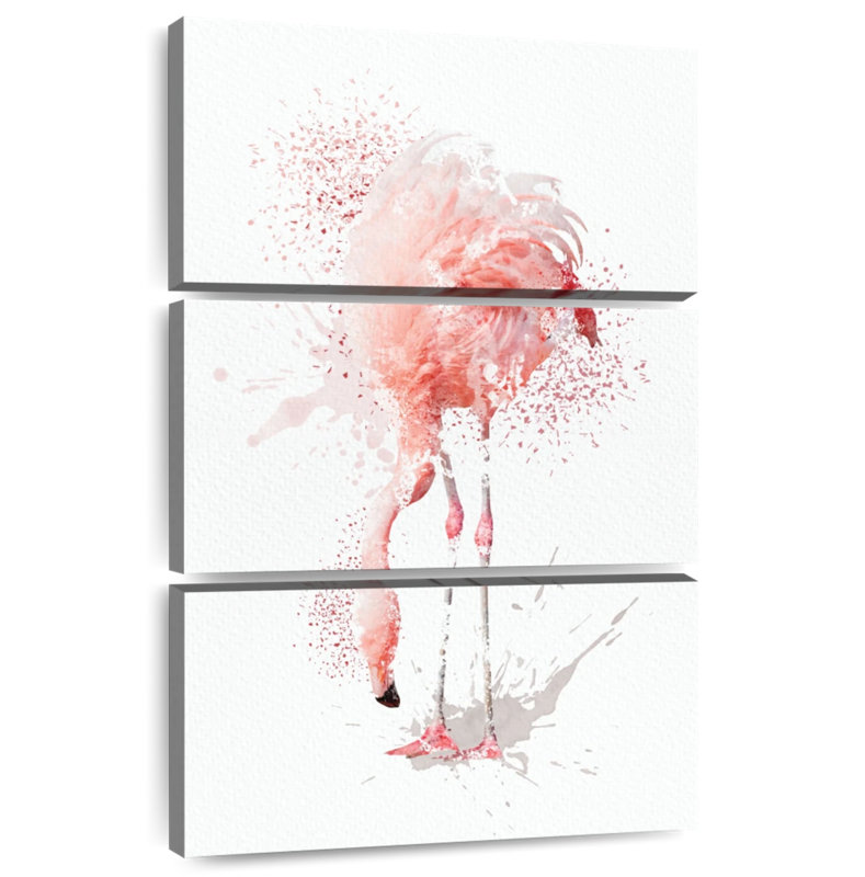 Brampt accroupi à l'aquarelle Flamingo, H 57 po x l 36 po