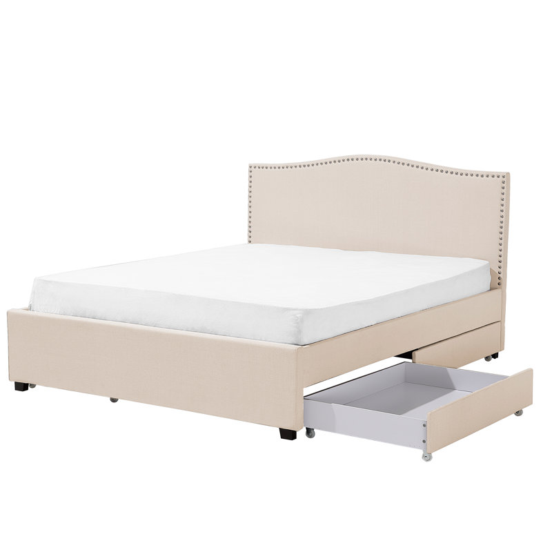 Filton Upholstered Twill Drawers Bed, Super king (6'), Beige