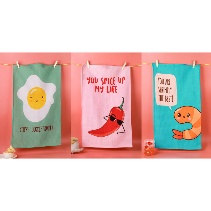 You're Eggceptional Food Pun Kitchen Towel Set