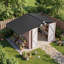 Remise de toit à pignon 2 en 1 l 12,4 pi x P 7,7 pi avec pergola-128841453