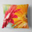 Fleur de marguerite rouge et jaune - coussin à imprimé floral-29600376-29600372