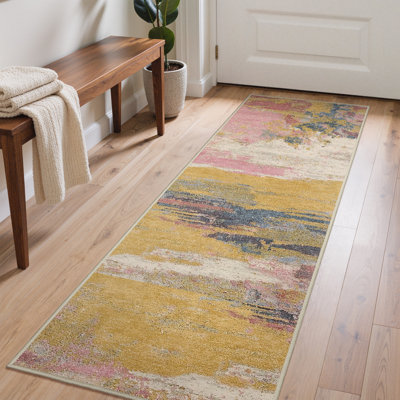Tapis intérieur lavable à la machine à motif abstrait Lucchesi