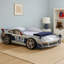 Lit pour enfant Peri avec voiture de police réaliste, blanc, bleu