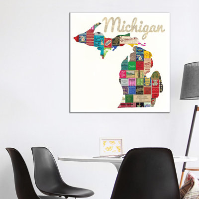 Michigan Matchbook by Paper Cutz - Wrapped Canvas Gallery-Wrapped Canvas Giclée