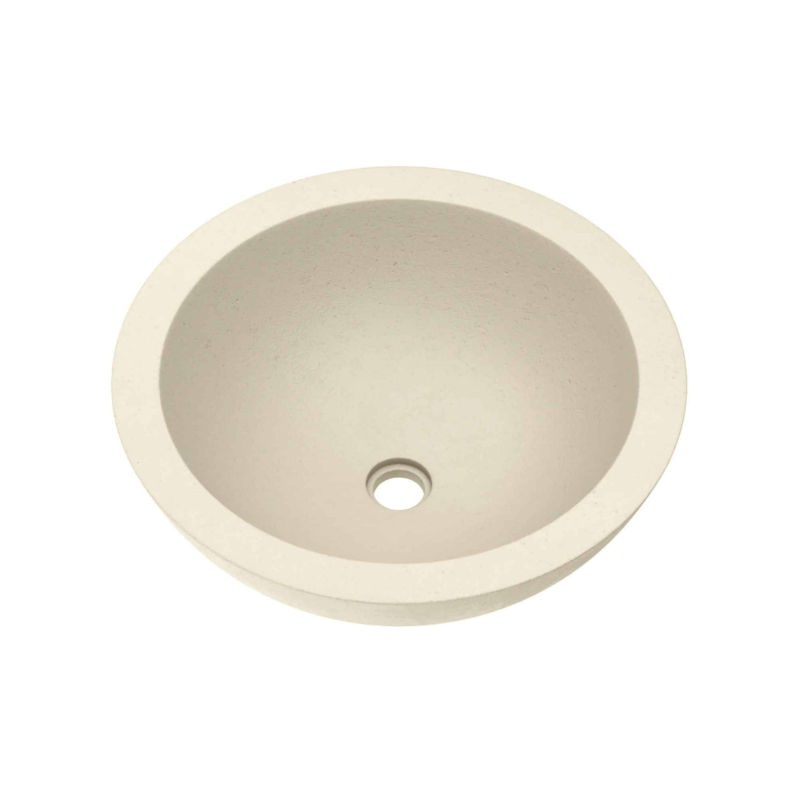 NativeStone Morro Round Concrete Vessel Sink, Sand