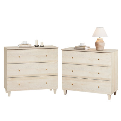 Tables de chevet avec 3 grands tiroirs pour la chambre à coucher, ensemble de 2 organisateurs de rangement de garde-robe modernes en bois
