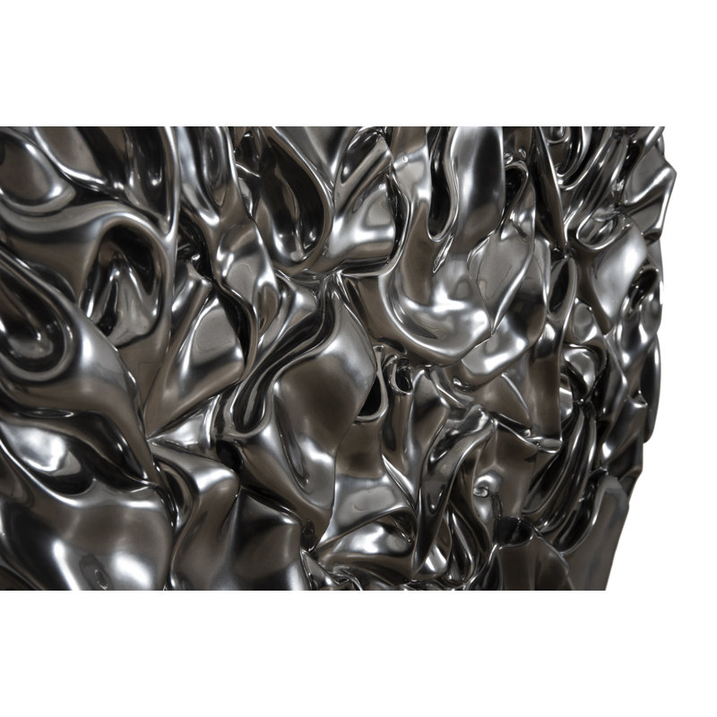 Drape Wall Art, Round, Liquid Silver