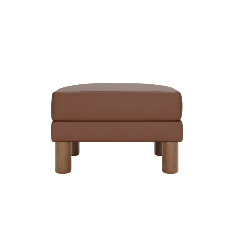 Essential Ottoman, Terra Cactus Leather, Cylinder
