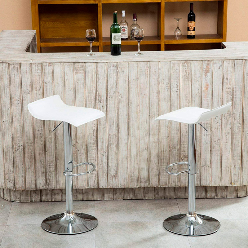 Tabouret pivotant à hauteur réglable Coutee, Blanc