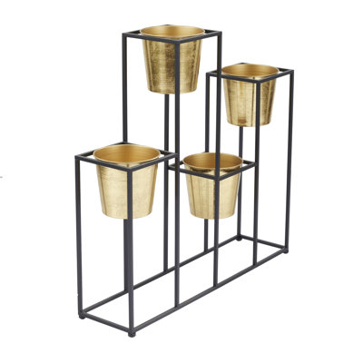 Ensemble 4 pièces cache-pot en fer
