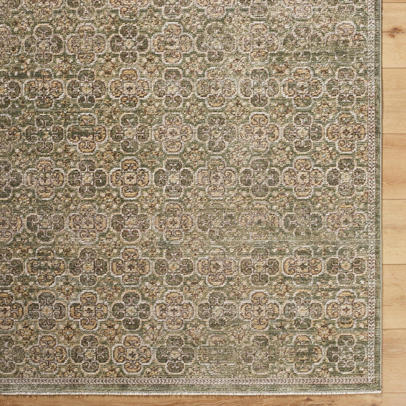 Myrtle Avenue Olive and Taupe Synthetic Rectangular Area Rug
