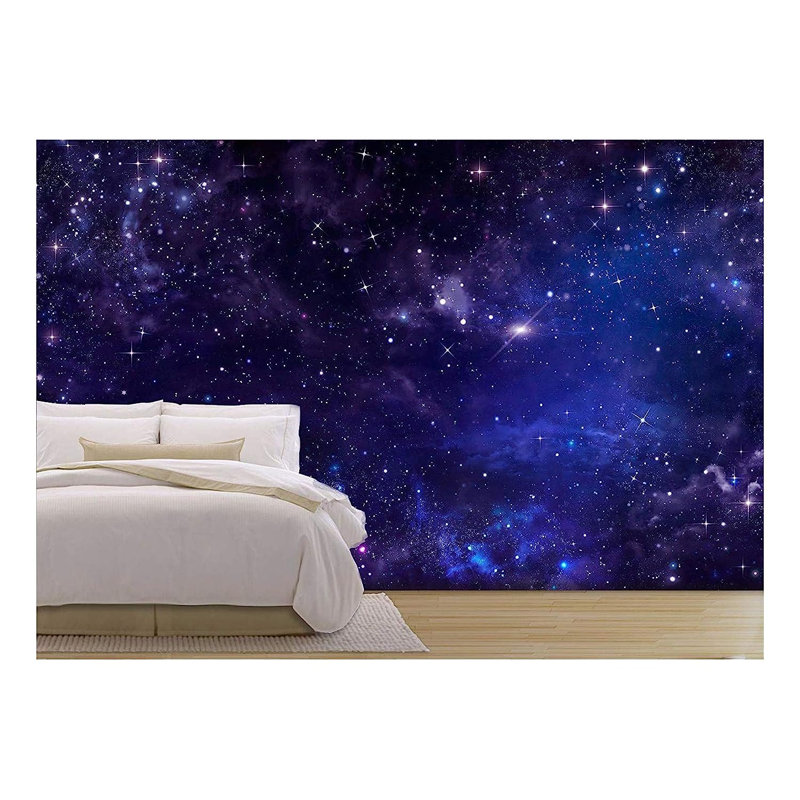Planet In Outer Space Galaxy Peel & Stick Border, 66" L x 96" W