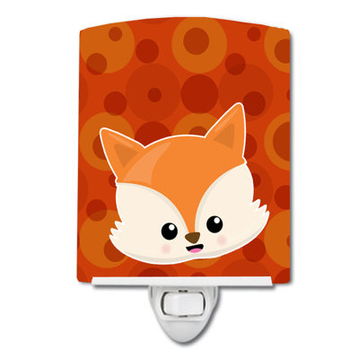 Éclairage de nuit en céramique baby fox quadrilobe