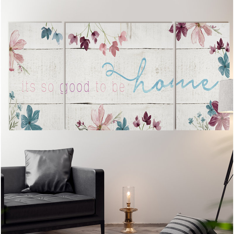 Good to be home - reproduction d'art textuel sur toile, H 40 po x l 80 po x P 1,5 po