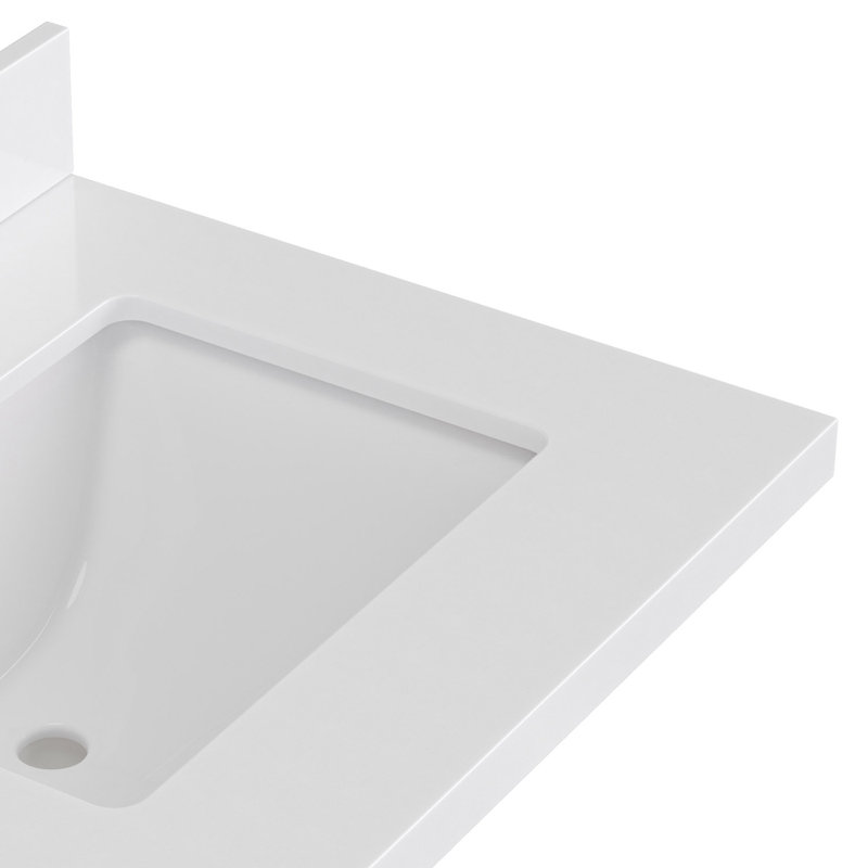  Ensemble de meuble-lavabo double 61 ", Gris / Nickel brossé, Rectangular