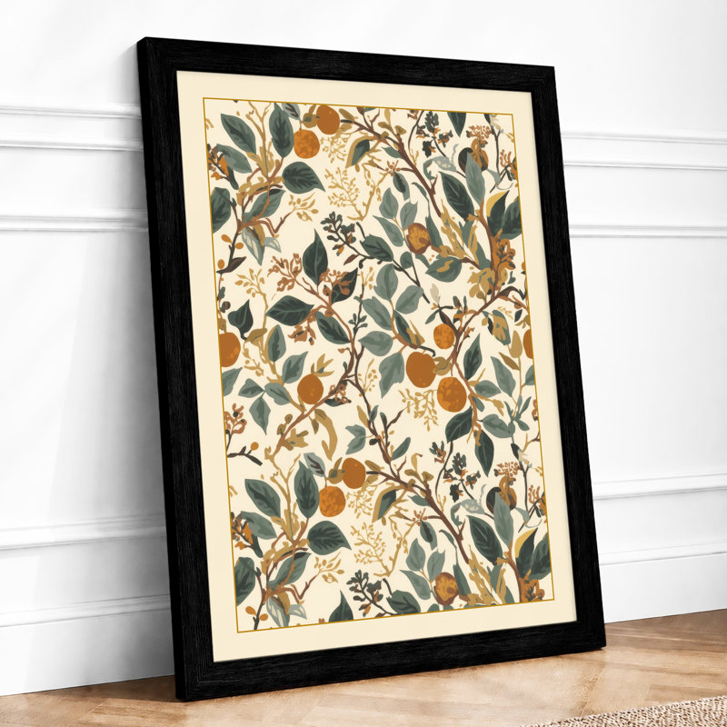 Scattered Study Botanical - Framed Print, A3 - 42.0 x 29.7 cm, Black