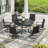 6-Person Outdoor Round Dining Set With Rattan Swivel Chair-200207260