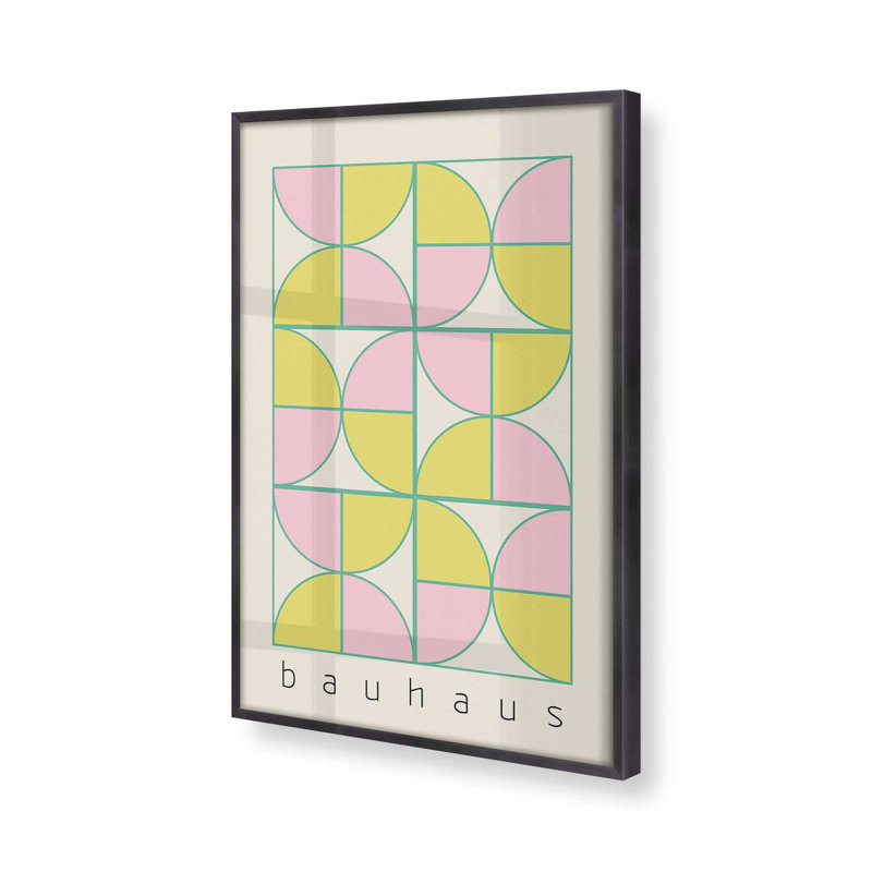 «Bauhaus Pastel Play» par Looks Printables, Papier encadré en zinc patiné, H 17,25 po x l 13,25 po x P 1,25 po