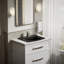 Lavabo de salle de bain rectangulaire encastré en porcelaine vitreuse avec trop-plein Archer®-10940430-19195599