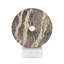 Roue Helios - objet décoratif sculptural beige et marbre blanc | Décoration de table