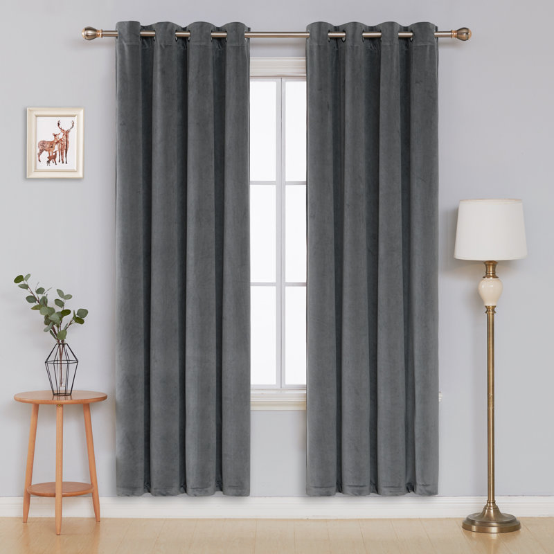 Faroe Blackout Curtain Pair, Width 117 x Drop 183 cm, Baby Pink
