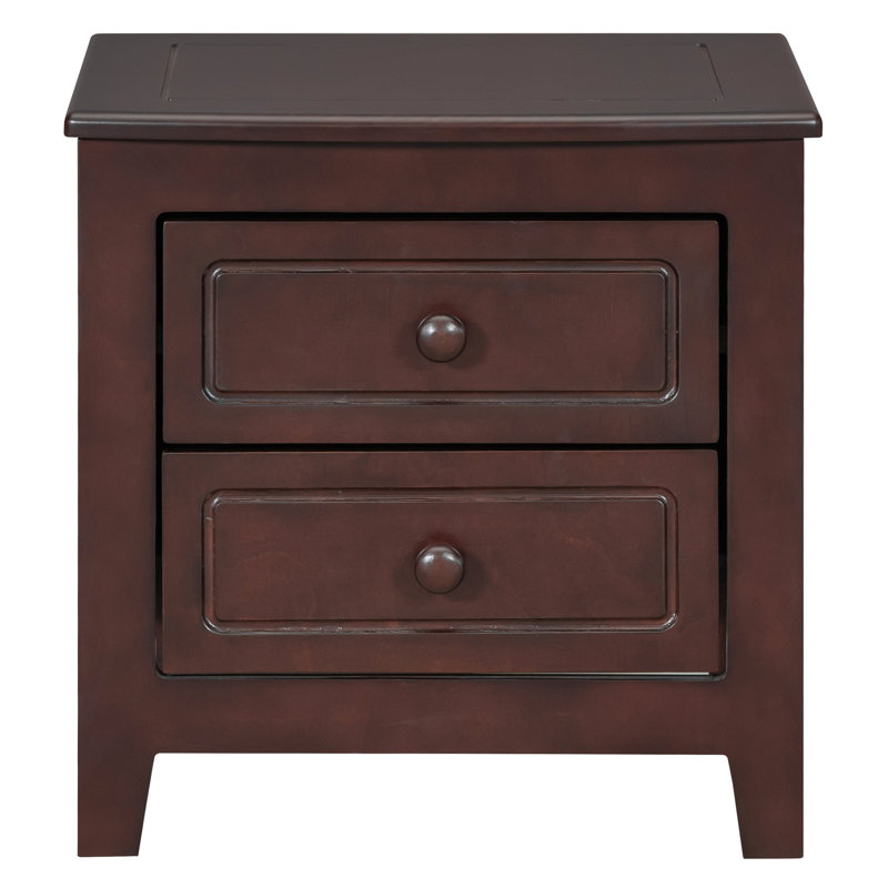 2 Table de chevet pour chambre à coucher, rétro Mid-Century. Table de chevet classique noyer foncé. , Table de chevet pour chambre à coucher rétro à assemblage simple, écoénergétique et simple. Conception, économie, facile à assembler