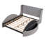 Lit plateforme tapissier moderne avec 1 grand tiroir, 2 tabourets de rangement latéraux, cadre de lit moderne pour chambre d'amis-87370224