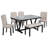 Windara 6-Piece Modern Dining Set with Marbled Veneer and Upholstered Chairs