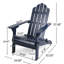 Chaise pliante en bois bleu résistant aux intempéries, l 29,71 po x P 35,5 po, H 36,55 po, créant un confort extérieur