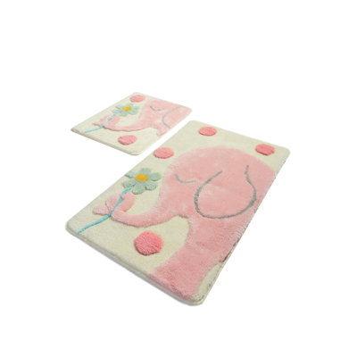 Ensemble de tapis de bain en acrylique (2 pièces) antibactérien et antidérapant, 19,7 po x 23,6 po et 23,6 po x 39,4 po | 100% acrylique, hauteur des poils: 0,7 à 1,2 po | Lavable à la machine, doux et durable pour le décor de votre salle de bain