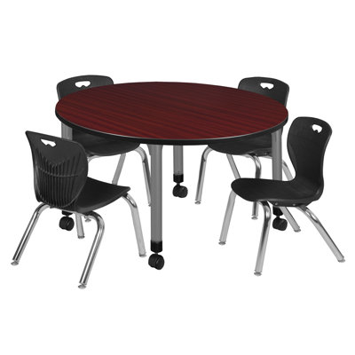 Kee Mobile 36" L Round Education Activity Table and Chair Set