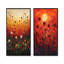 Red Sunset Wildflowers Glory I - Art mural floral, collection 2 panneaux-946159261-946159456