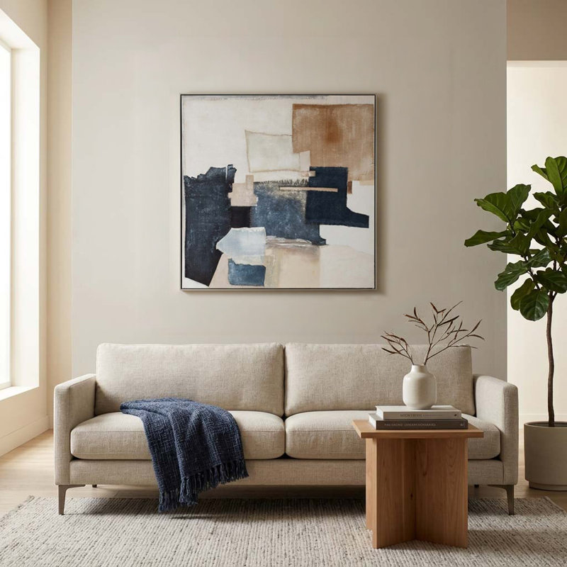 Abstract Wall Art - Framed Textured Hand Painted Canvas - Modern Square Wall Decor for Living Room, Bedroom, or Office, 40"