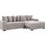 Canapé en L en velours côtelé gris de L 110,47 po New Arrived-1452457806