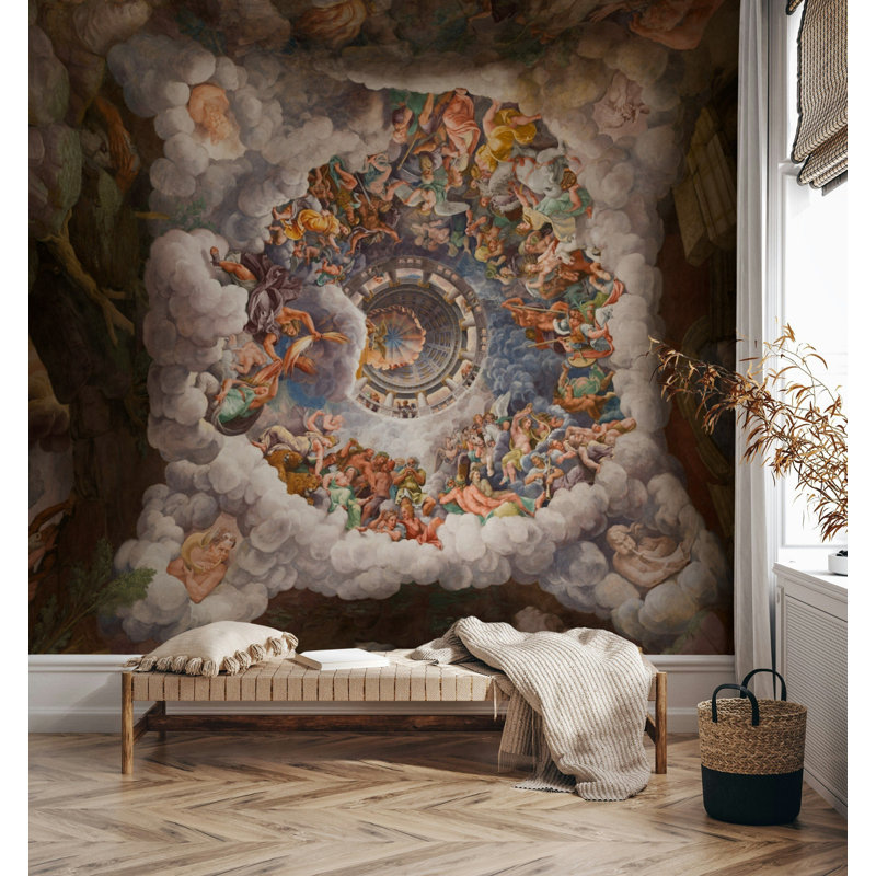 Fresque murale dôme de style italien Fresco, L 100 po x L 96 po