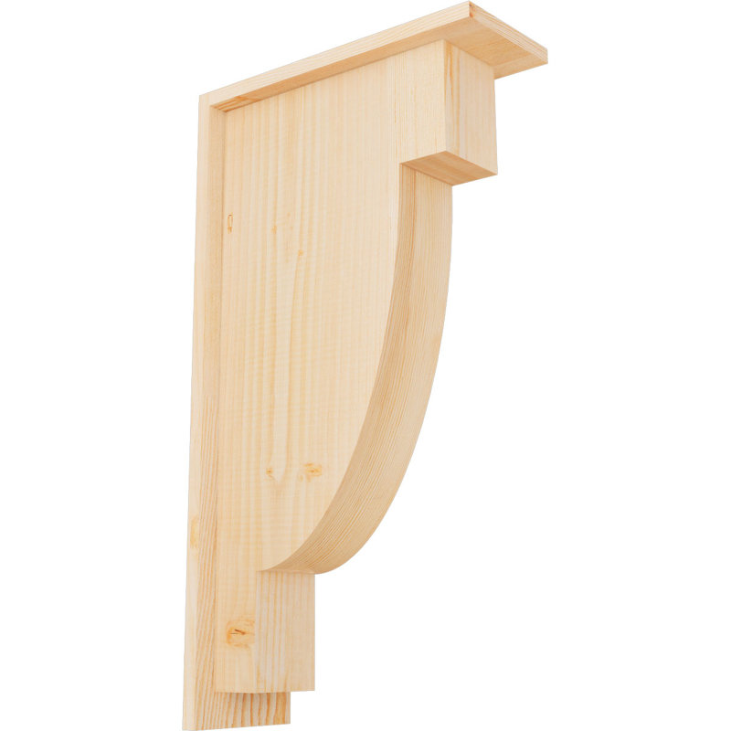 Corbeau alpin avec contre-plaque, Lisse, H 26 po x l 5,5 po x P 14 po, Sapin de Douglas