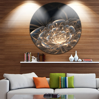 «Abstract Fractal Flower With Golden Rays», reproduction sur toile - Fleur fractale