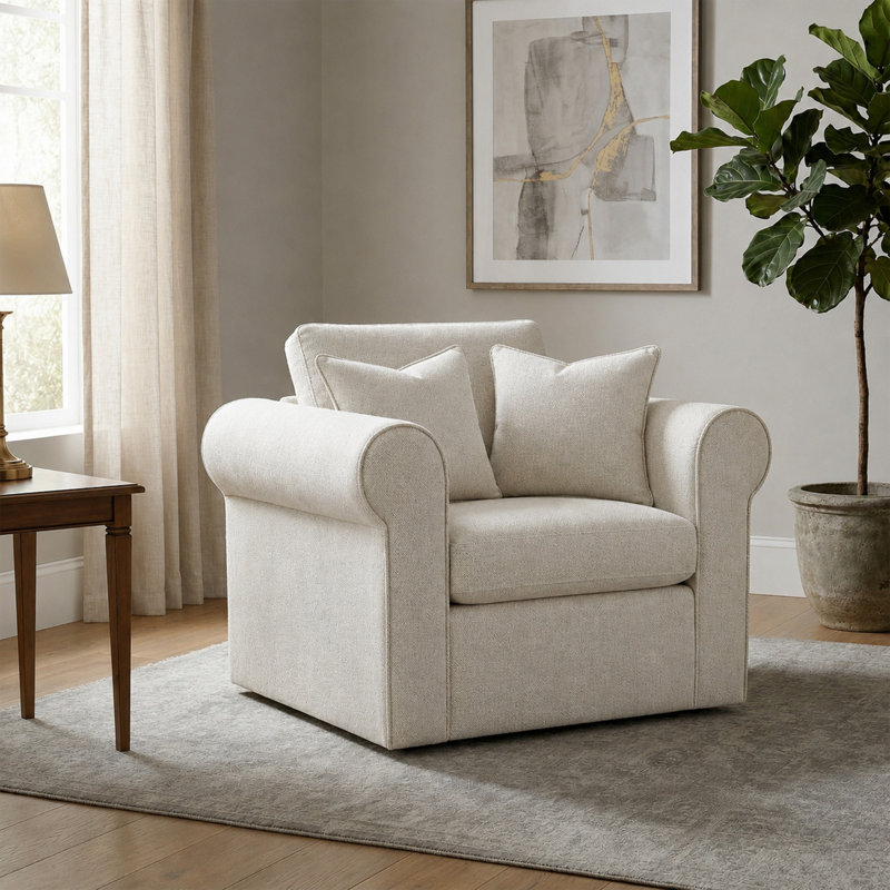 Lockheart 32" Accent Chair Roll Arm Natural, Natural 