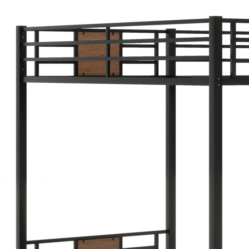 Lit superposé en L avec lit mezzanine avec bureau et tablette