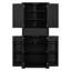 Armoire de rangement pour salle de bain avec espace de rangement multifonctionnel, tiroir avec glissières, tablette réglable-1632409667