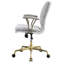 Fauteuil de bureau pivotant confortable en blanc rétro avec une hauteur de siège réglable pour une ergonomie en métal et une position personnalisable