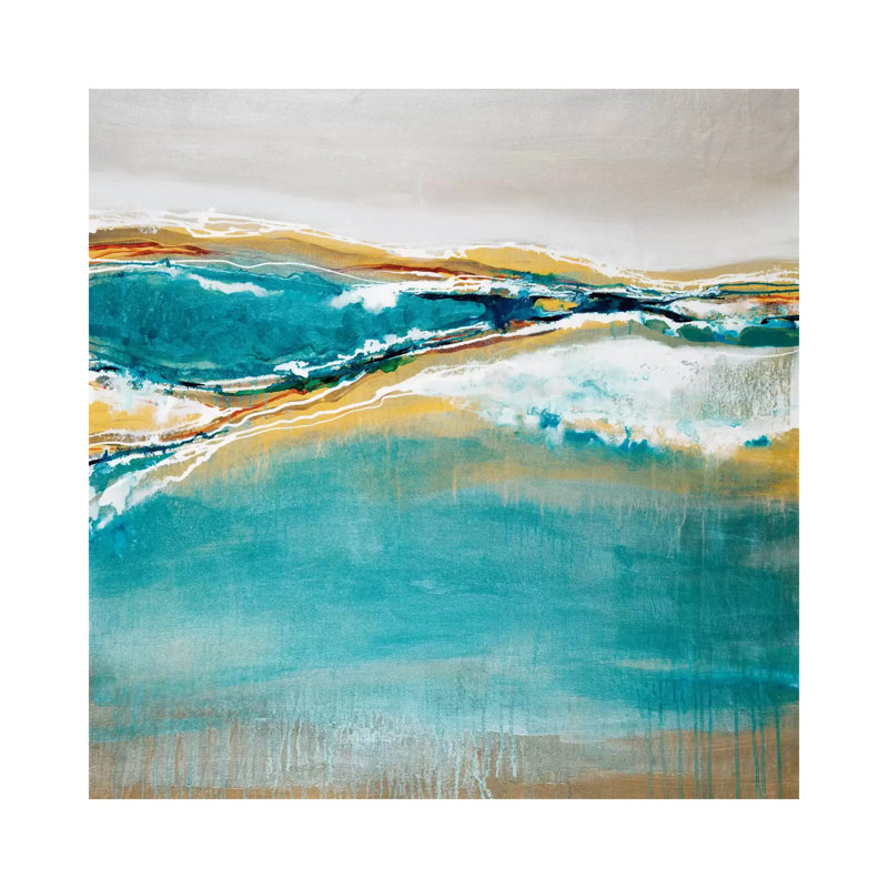 Aqua Quartz by Liz Jardine - Wrapped Canvas Painting, 30.48 cm H x 30.48 cm W